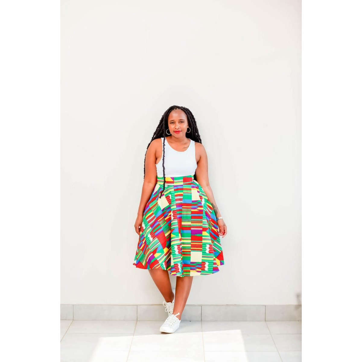 African Print Umbrella Skirt
