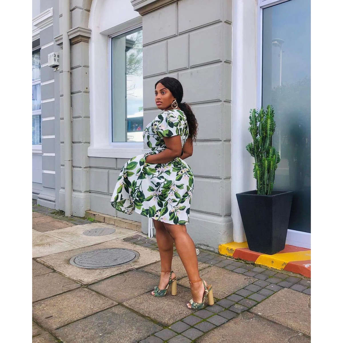 3 Quarter Sleeve Midi Ankara Dress