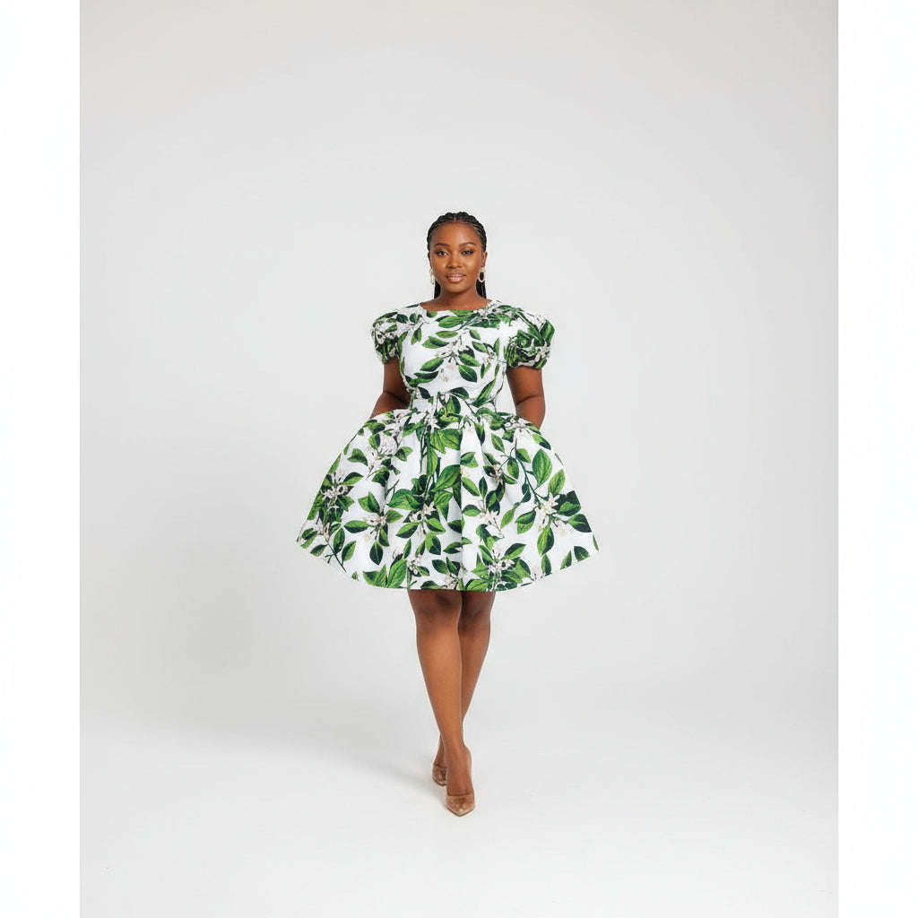 3 Quarter Sleeve Midi Ankara Dress