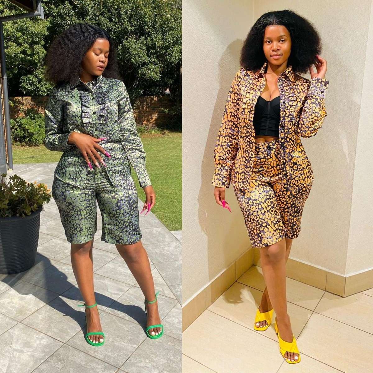 Traditional Dark Spotted Long Sleeve Top - GREEN / 34