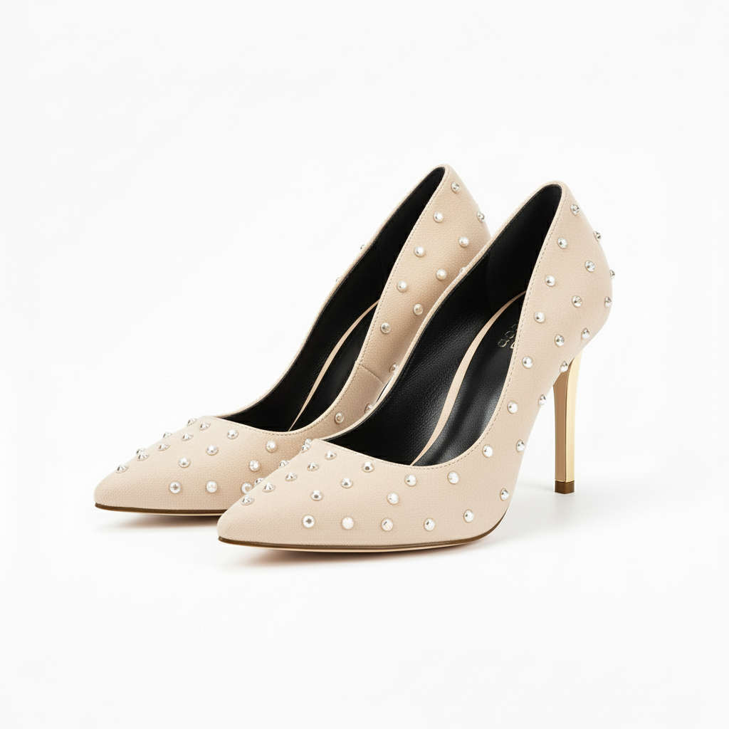 Velvet pointed stiletto single shoes