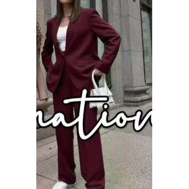 Single Button Blazer Jacket & Formal Pants Set