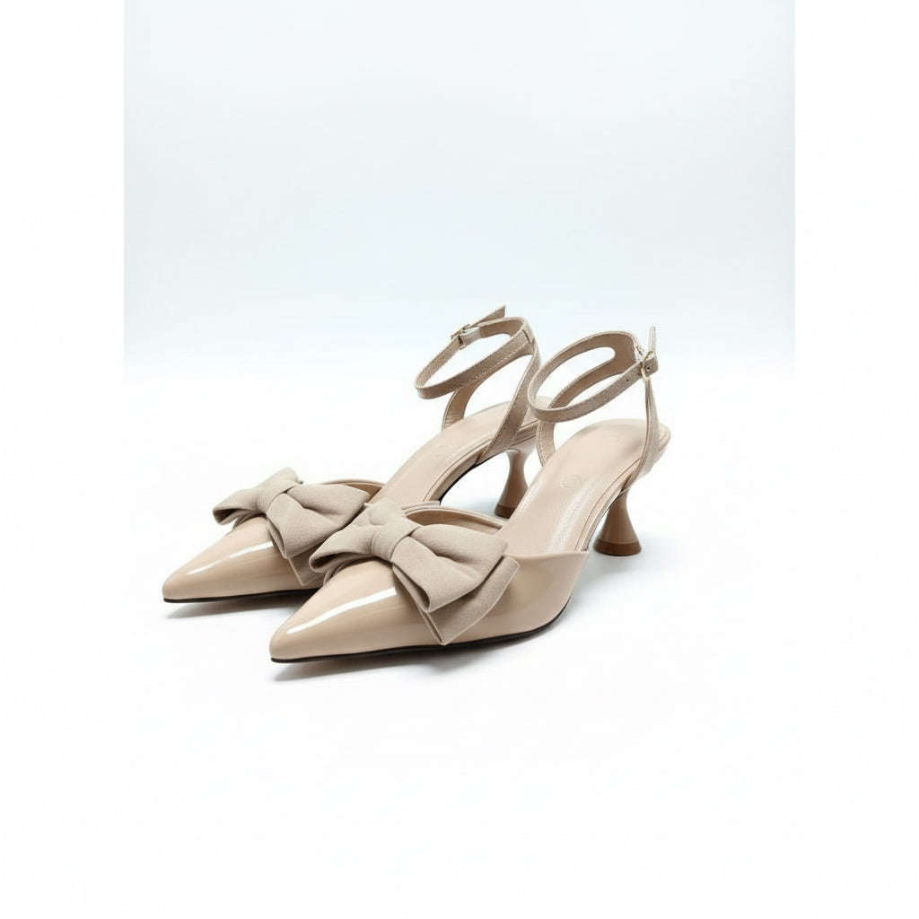 Ladies Patent Bow-Detail Heels