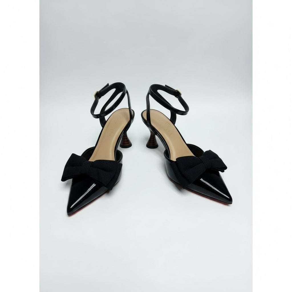 Ladies Patent Bow-Detail Heels