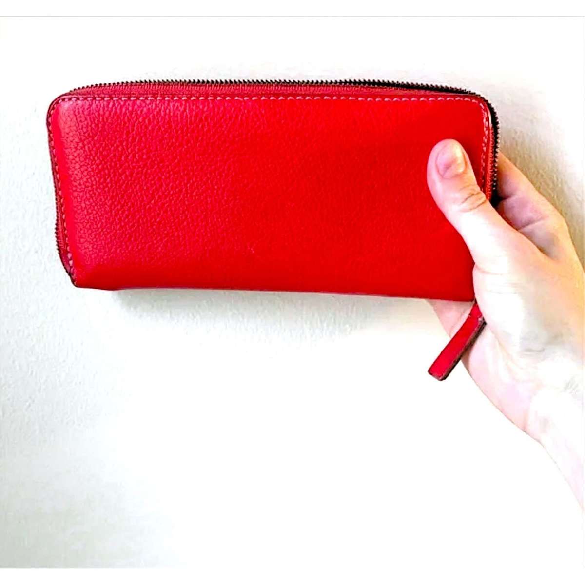Real Leather Compact Trifold Purse Wallet.