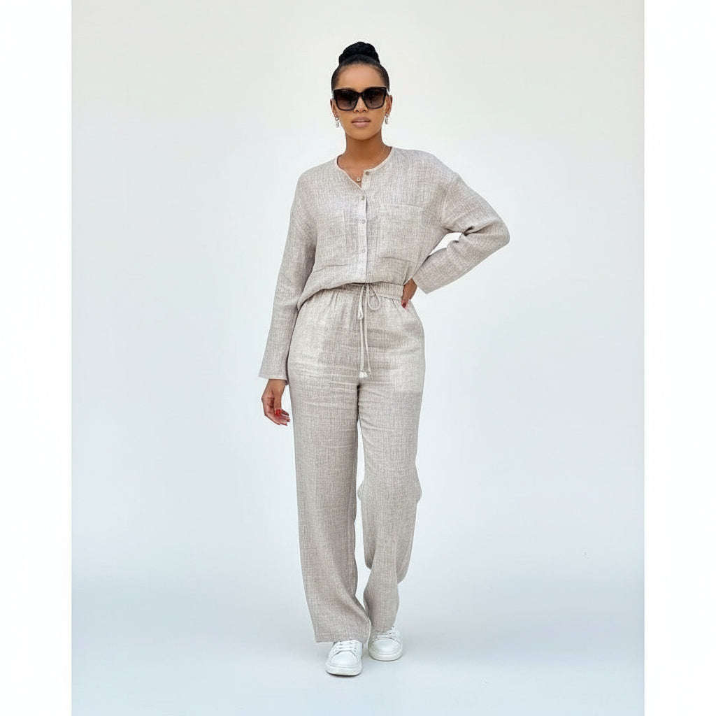 Chinese Collar 2 Piece Lounge Set