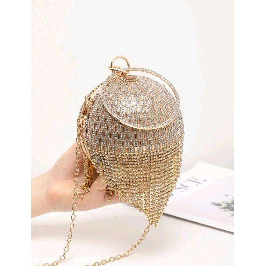 Rhinestone Round Clutch Handbag