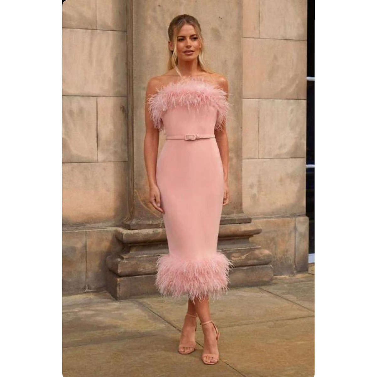 High Waisted Off Shoulder Bodycon Dress - PURPLE / S