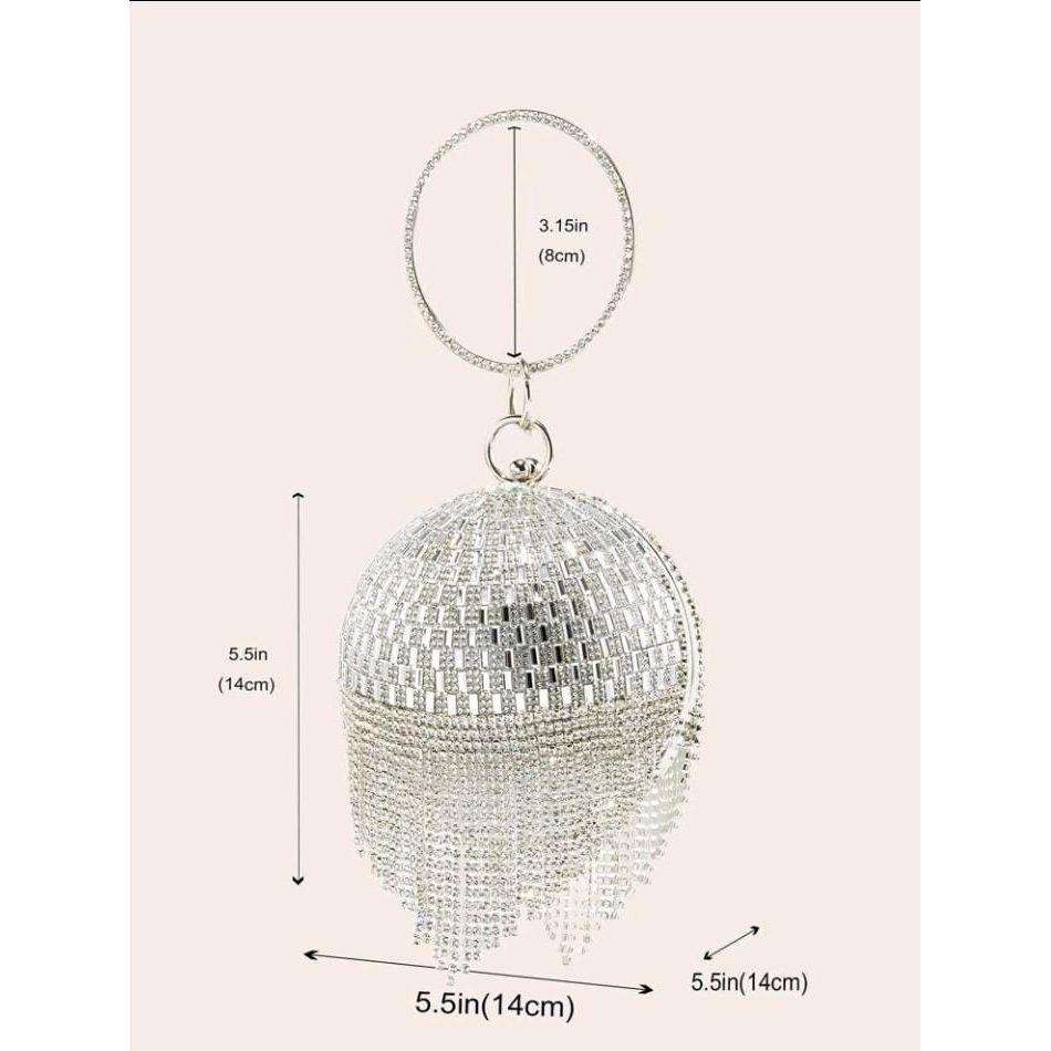Rhinestone Round Clutch Handbag