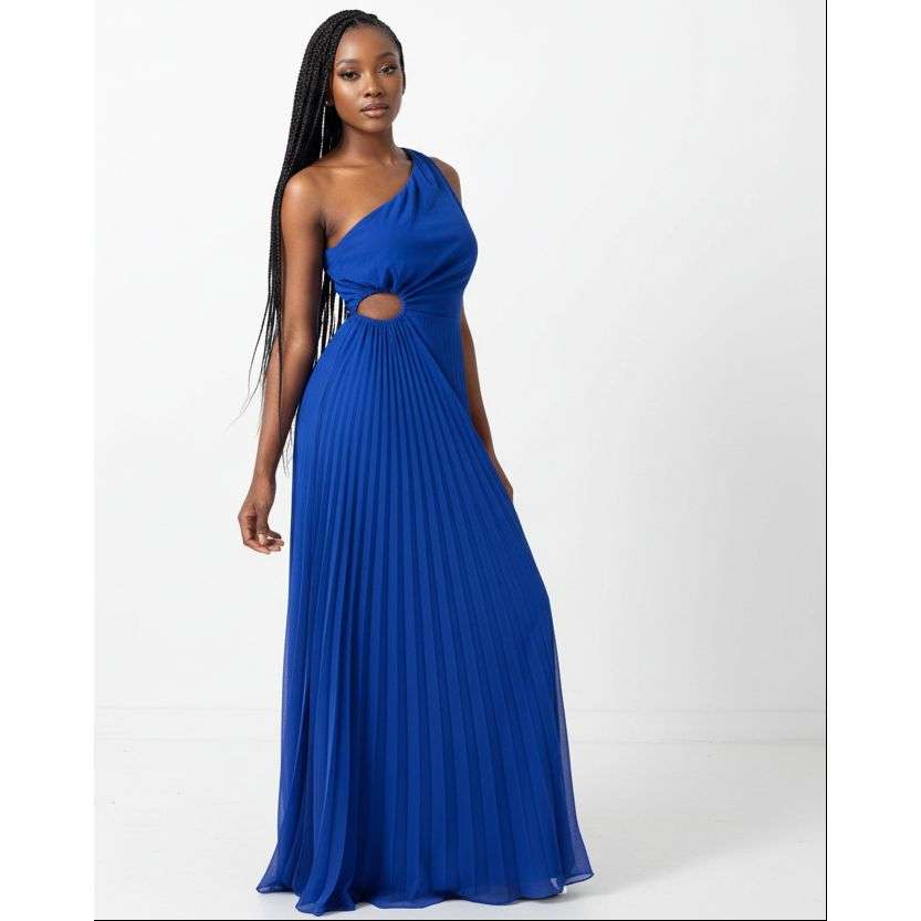 Vintage One Shoulder Sleeveless Dress