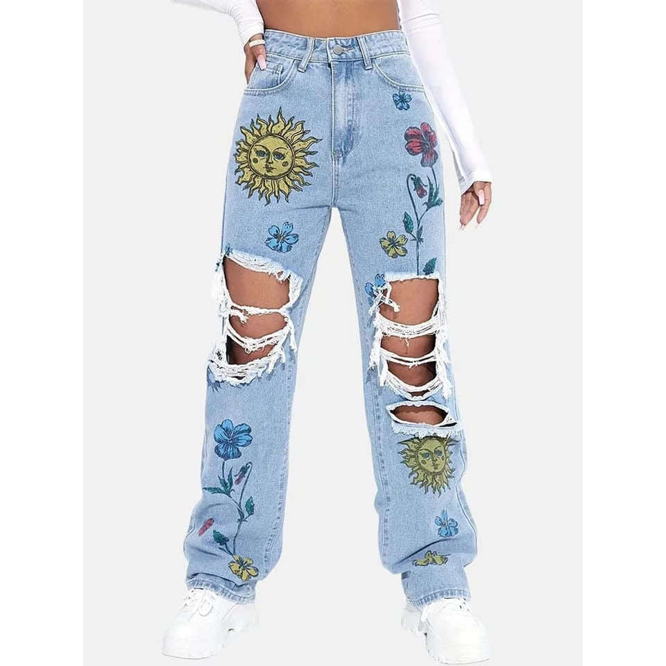 Casual Denim Ripped Jean