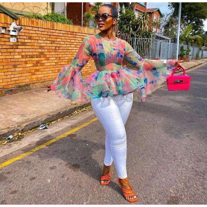 Flare Sleeve Sexy Blouse