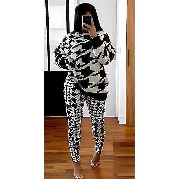 Vintage Houndstooth Printed Set
