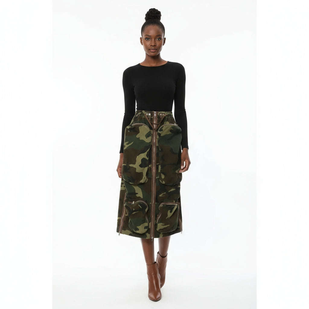 Camouflage Cargo Skirt