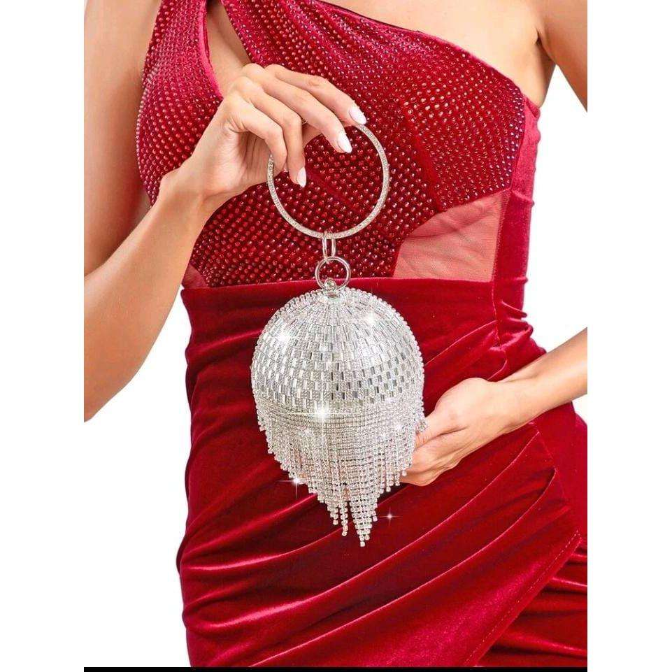 Rhinestone Round Clutch Handbag