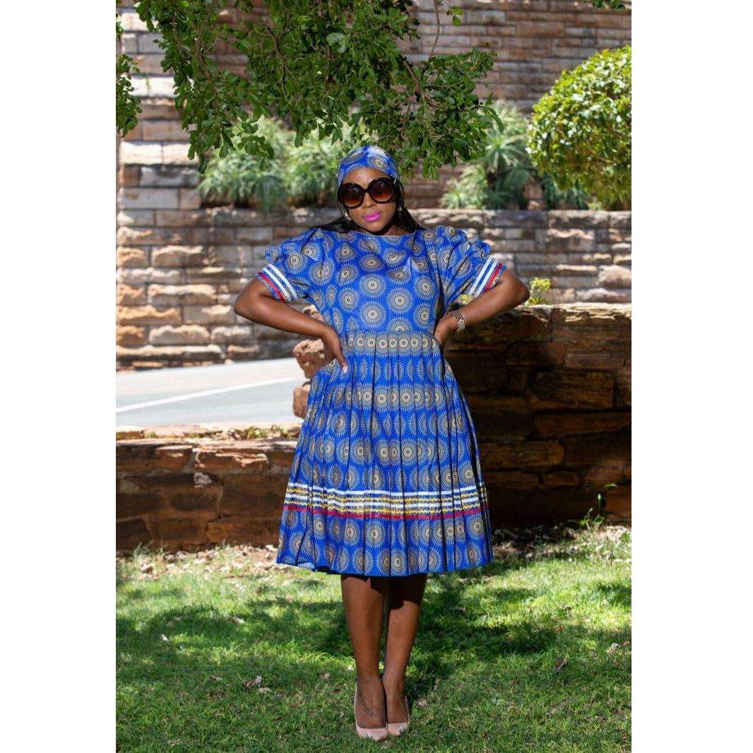 Short Sleeve Round Neck Ankara Dress