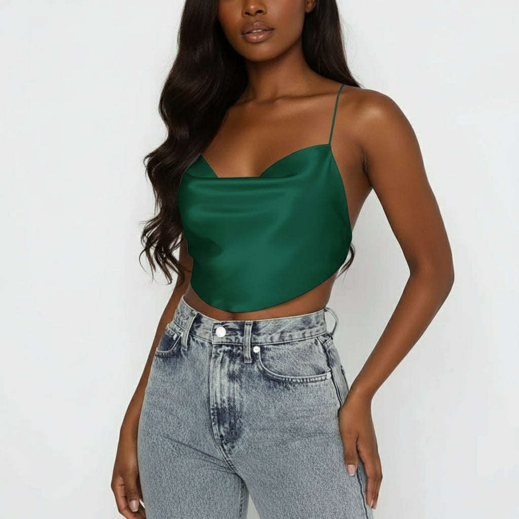 Chic Fashion Straps Sexy Backless Crop Top