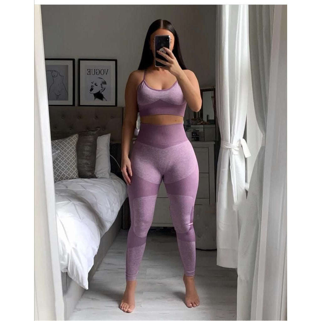High waisted pant and crop top Gym set