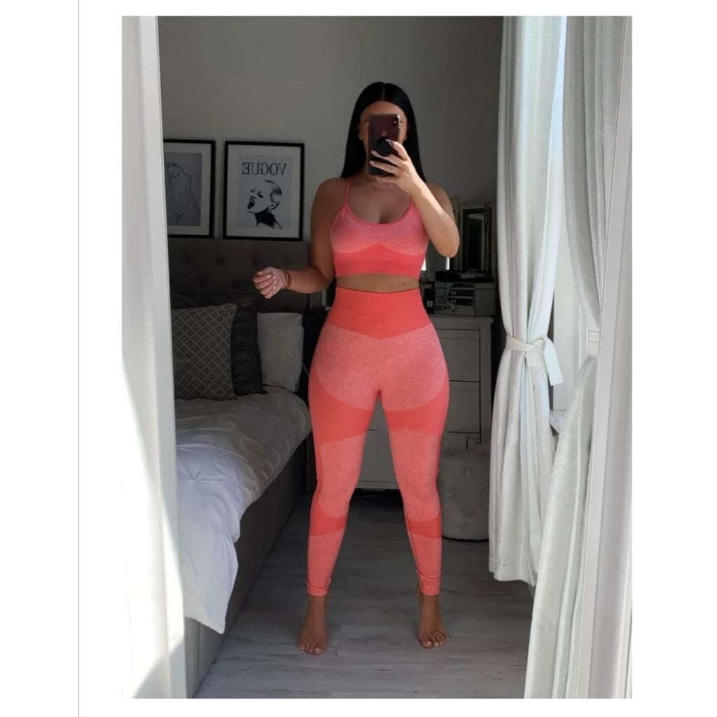 High waisted pant and crop top Gym set