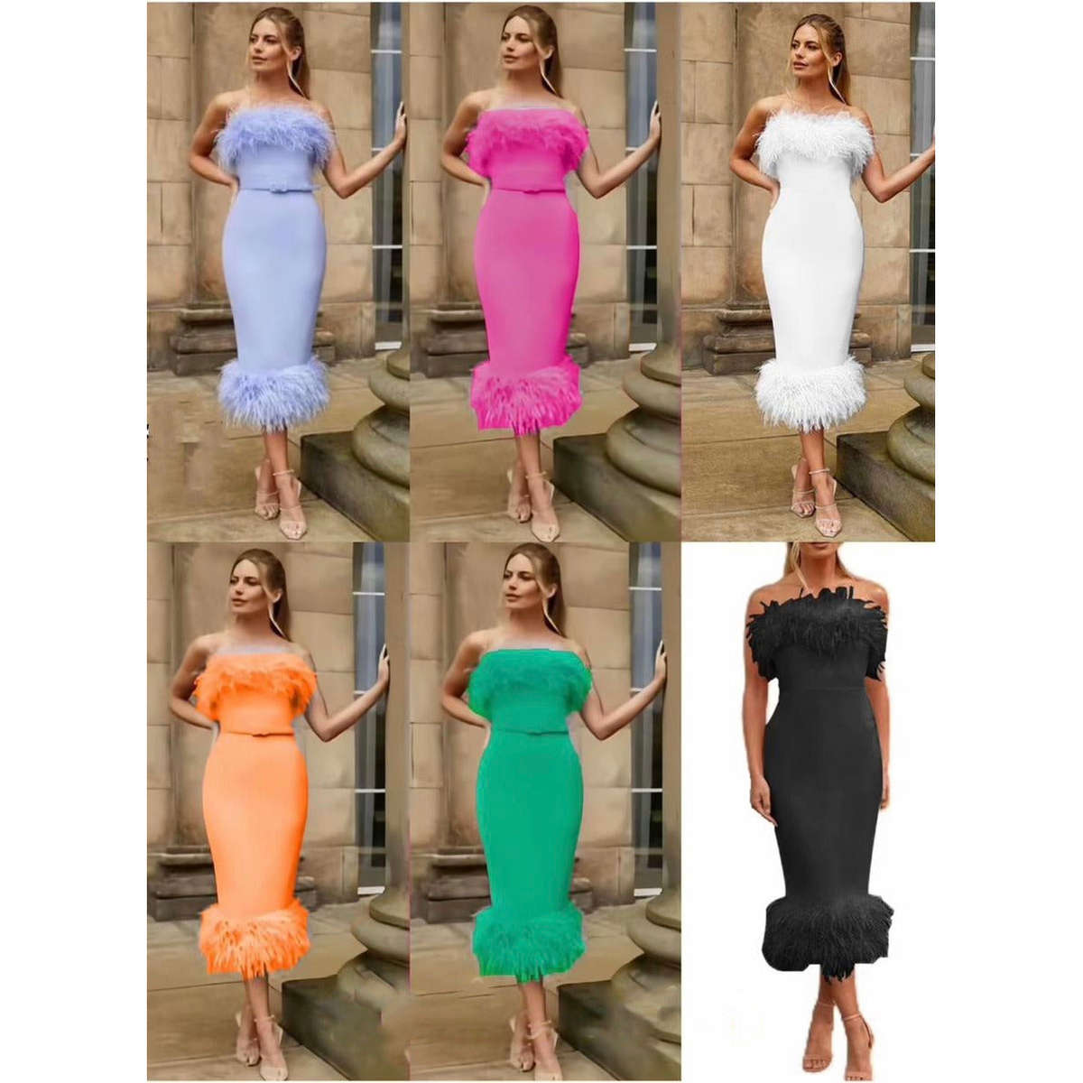 High Waisted Off Shoulder Bodycon Dress - PURPLE / S