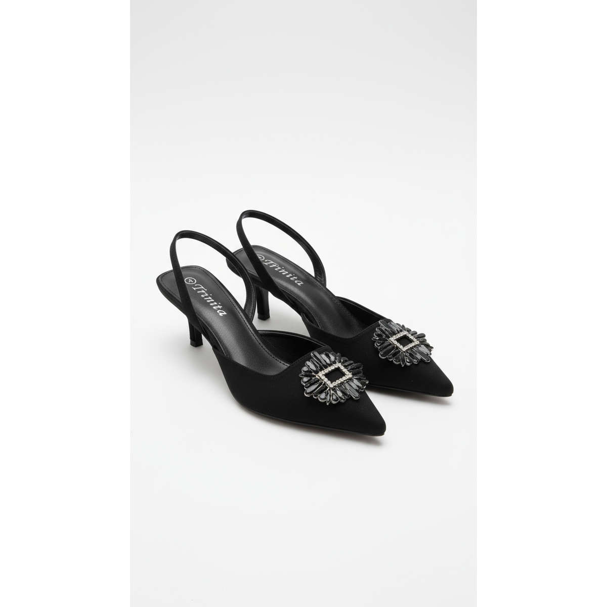 Rhinestones Decorated Pointed Heels Pumps