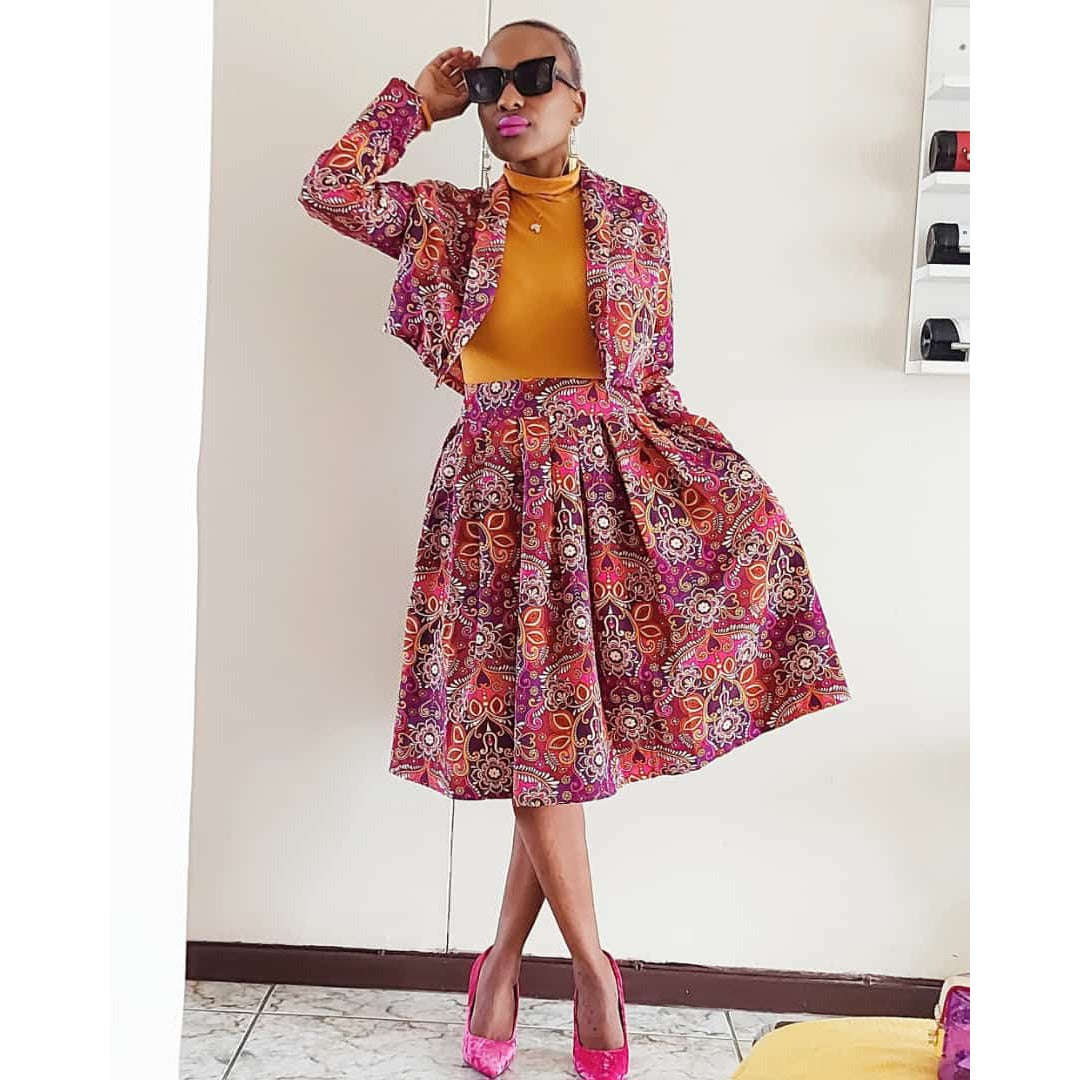 V-Neck Long Sleeve Printed Set