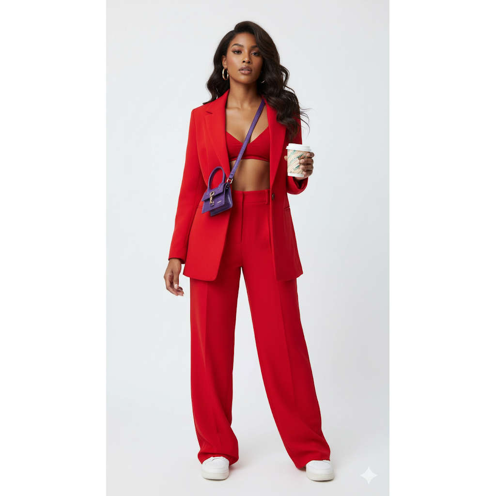Single Button Blazer Jacket & Formal Pants Set