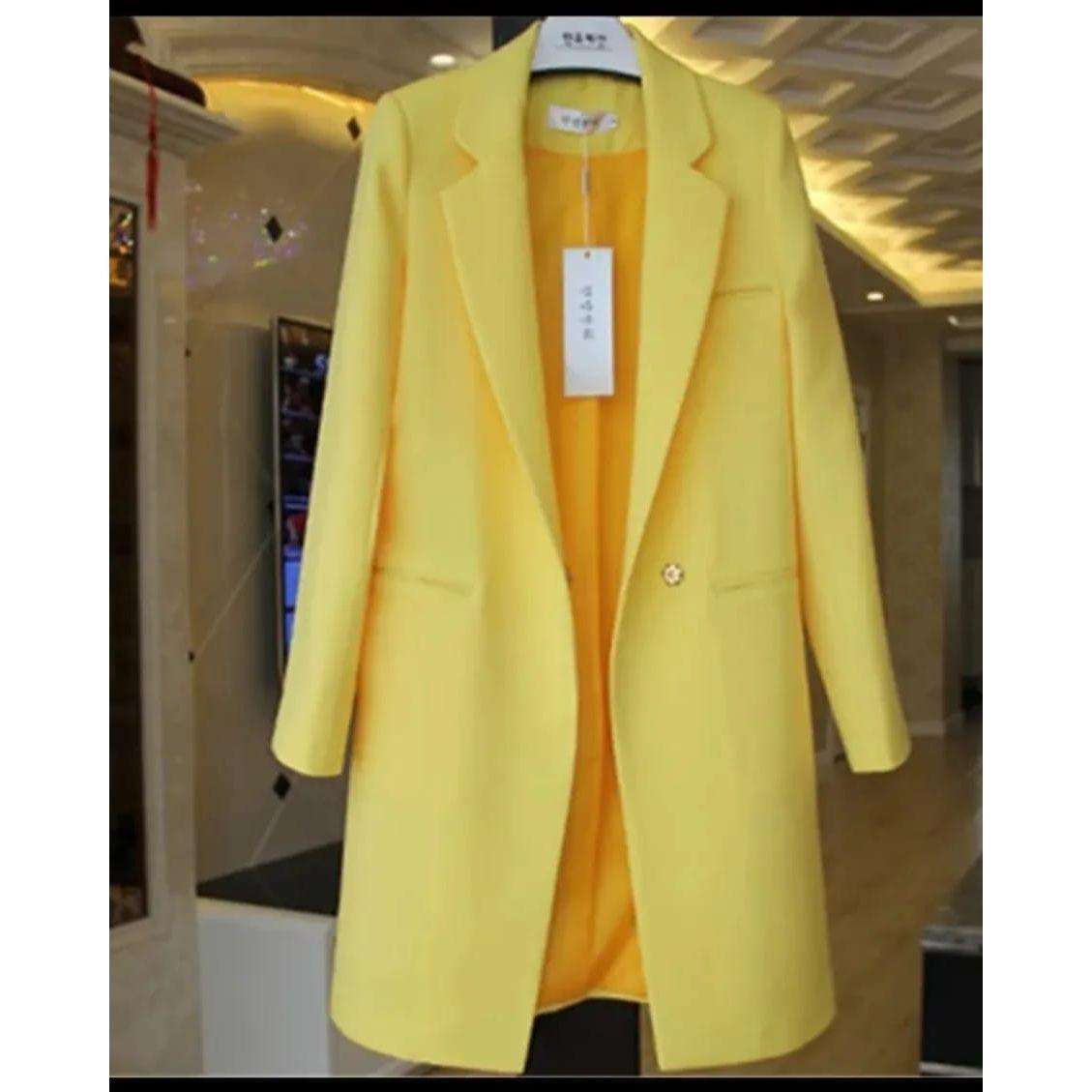 Slim Side Blazer Coat - BEIGE / L