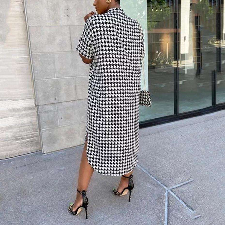 Plaid Shirt Dress - 34