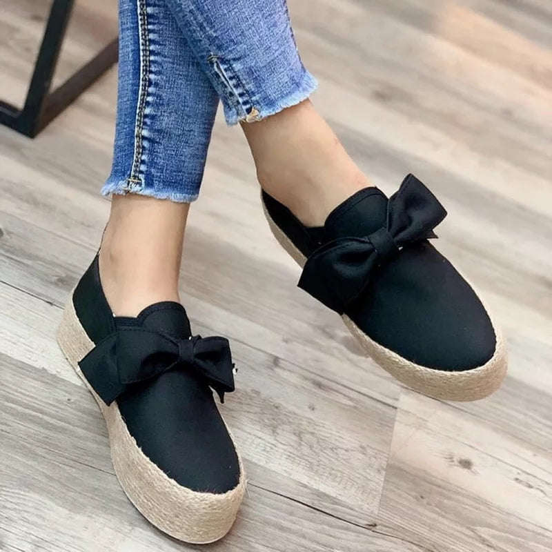 Platform Bow Shoes - GREEN / 6