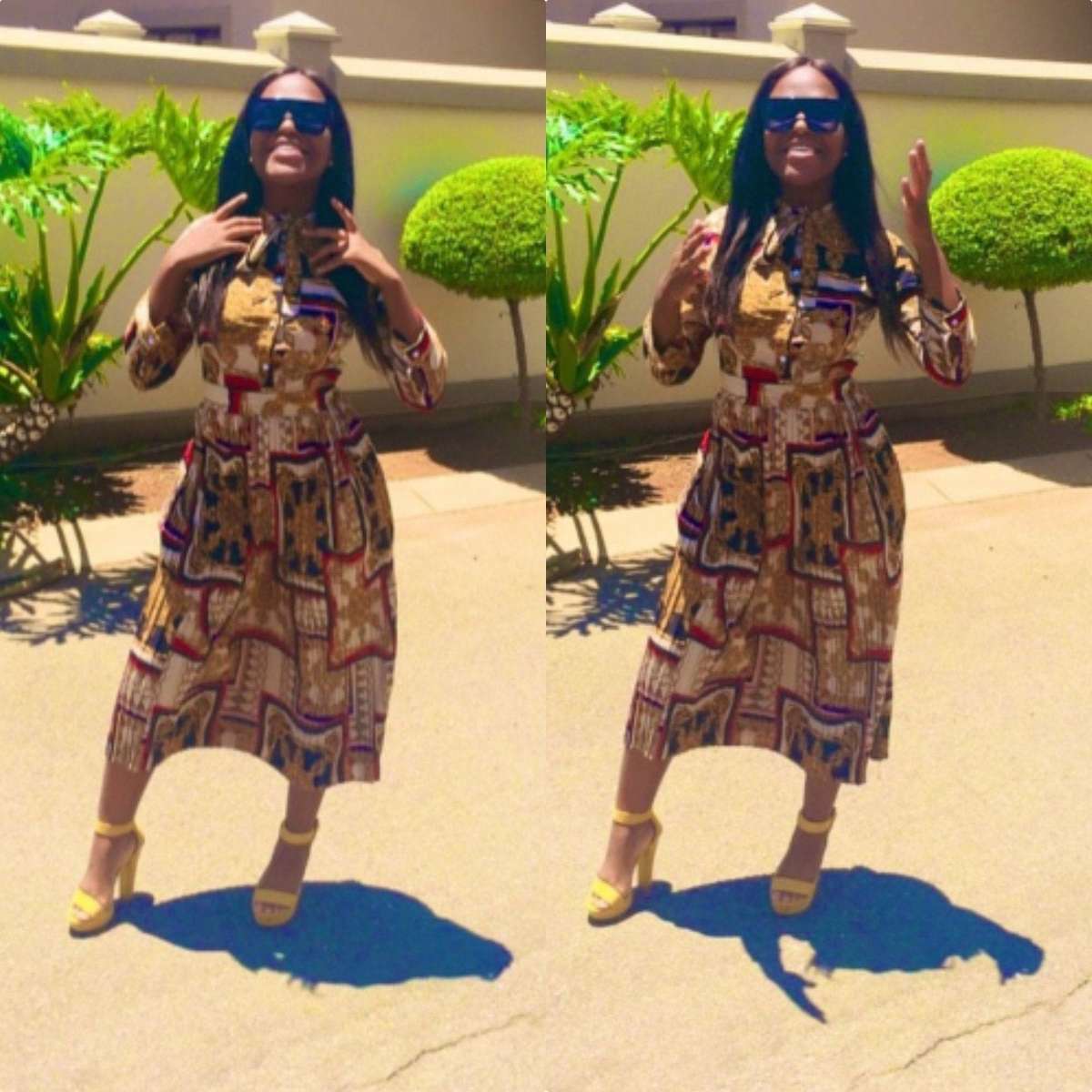 Print Vintage Dress - S