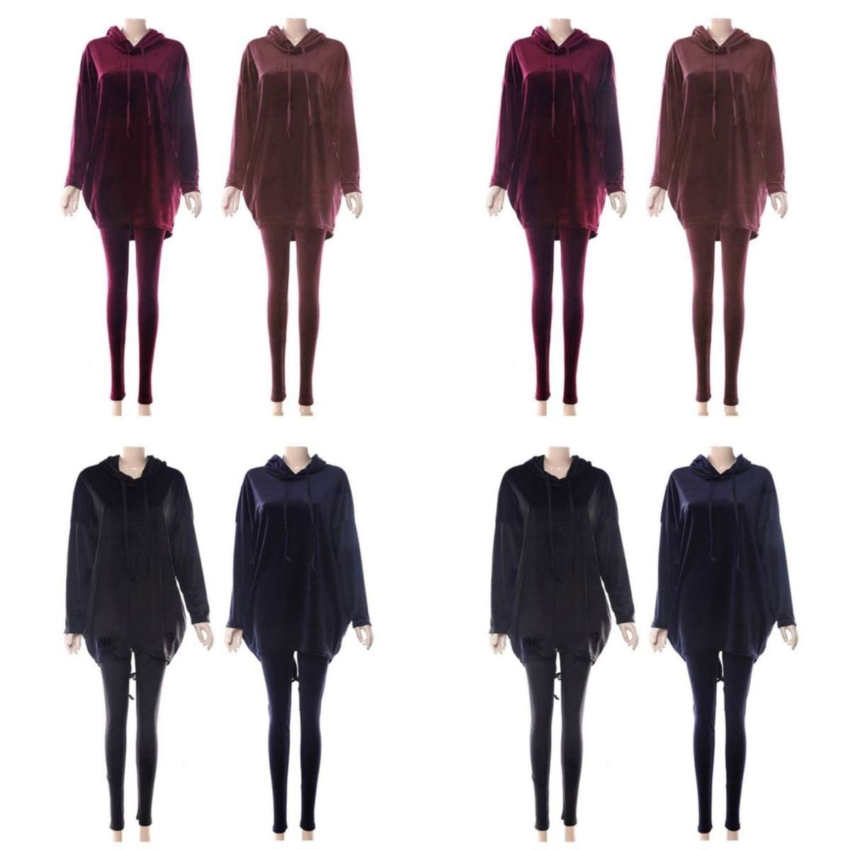 Drawstring Velvet Set - BLACK / M