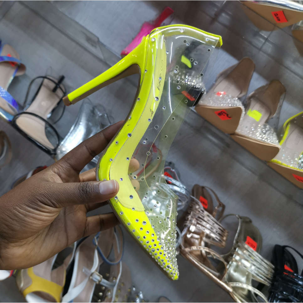 PVC Pumps Stilettos High Heels Shoes - SILVER / 4