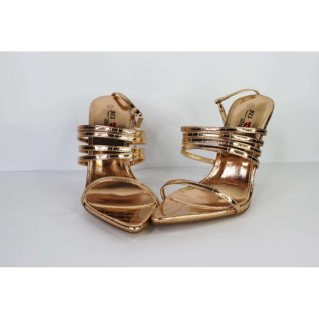 Open Toe Slip High Heesls - SILVER / 6