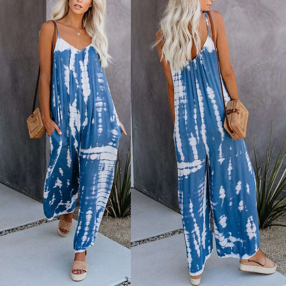 Tie Dye Loose Jumpsuit