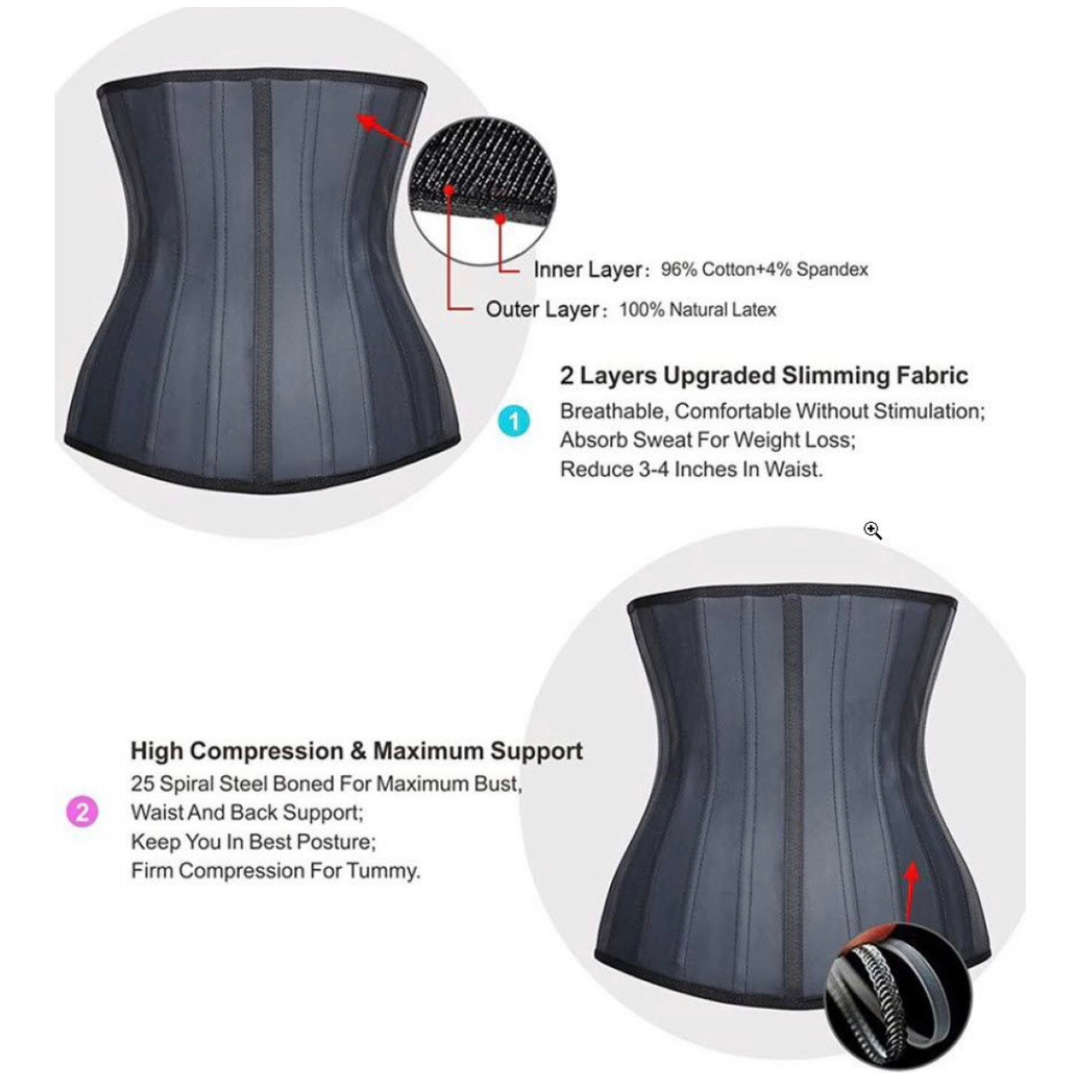 25 Steel Bone Latex Waist Trainer - XS