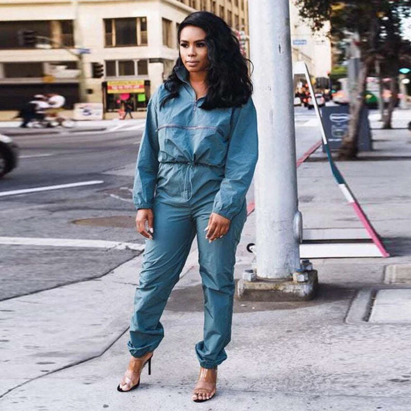 Tracksuit Matching Jogging Set - BLUE / M