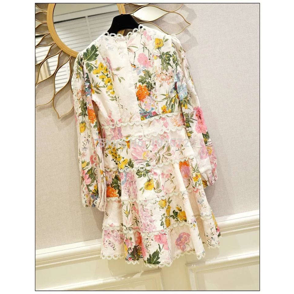 V-Neck Floral Dress - 38