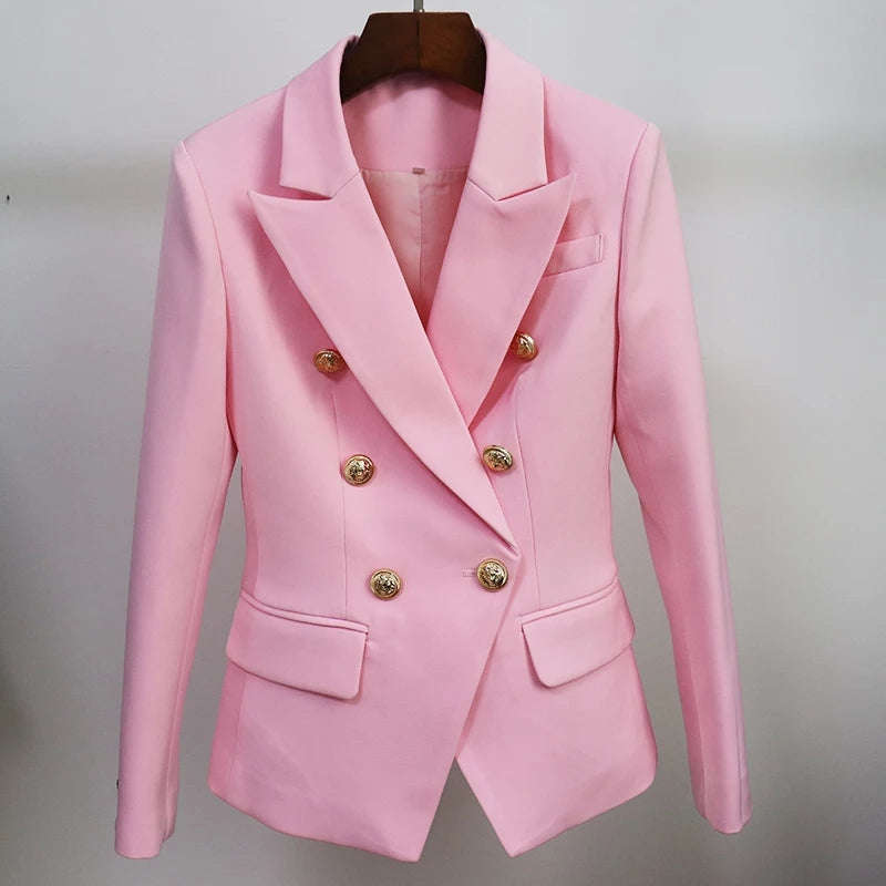 Double Breasted Blazer - PINK / 2Xl