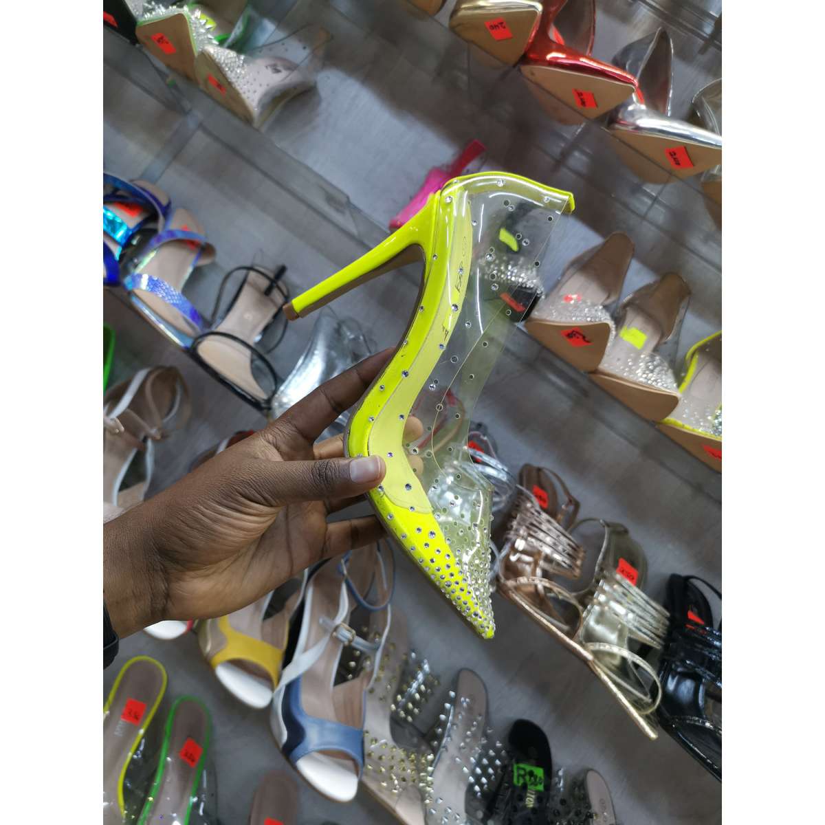 PVC Pumps Stilettos High Heels Shoes - PINK / 5