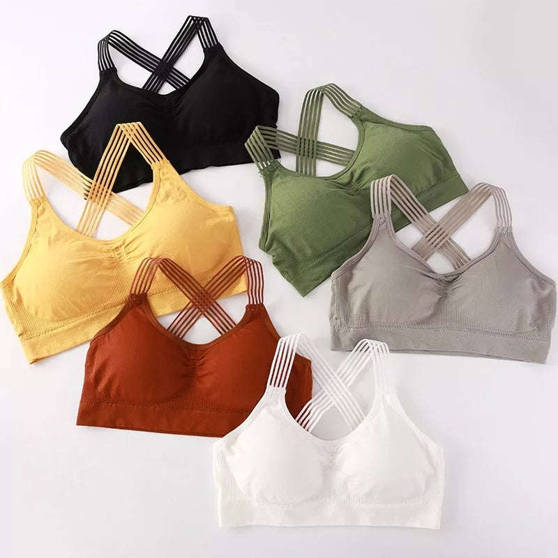 Crop Tops Sport Bra - WHITE / S