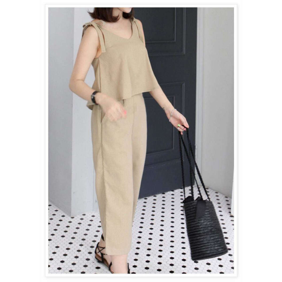 Off Shoulder Casual Set - BLACK / M