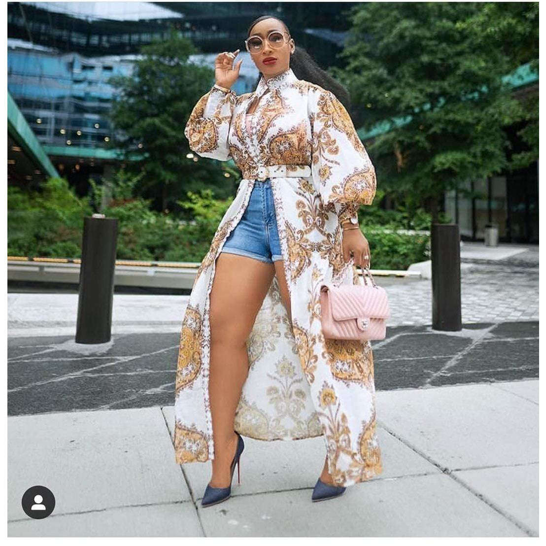 Print Maxi Dress - L