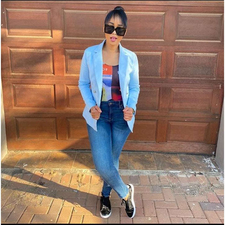 Double Breasted Blazer - GREEN / XXL