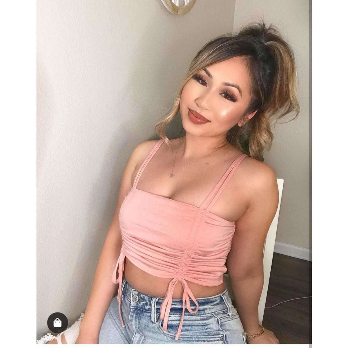 Solid Color Crop Top - LIGHT BLUE / L