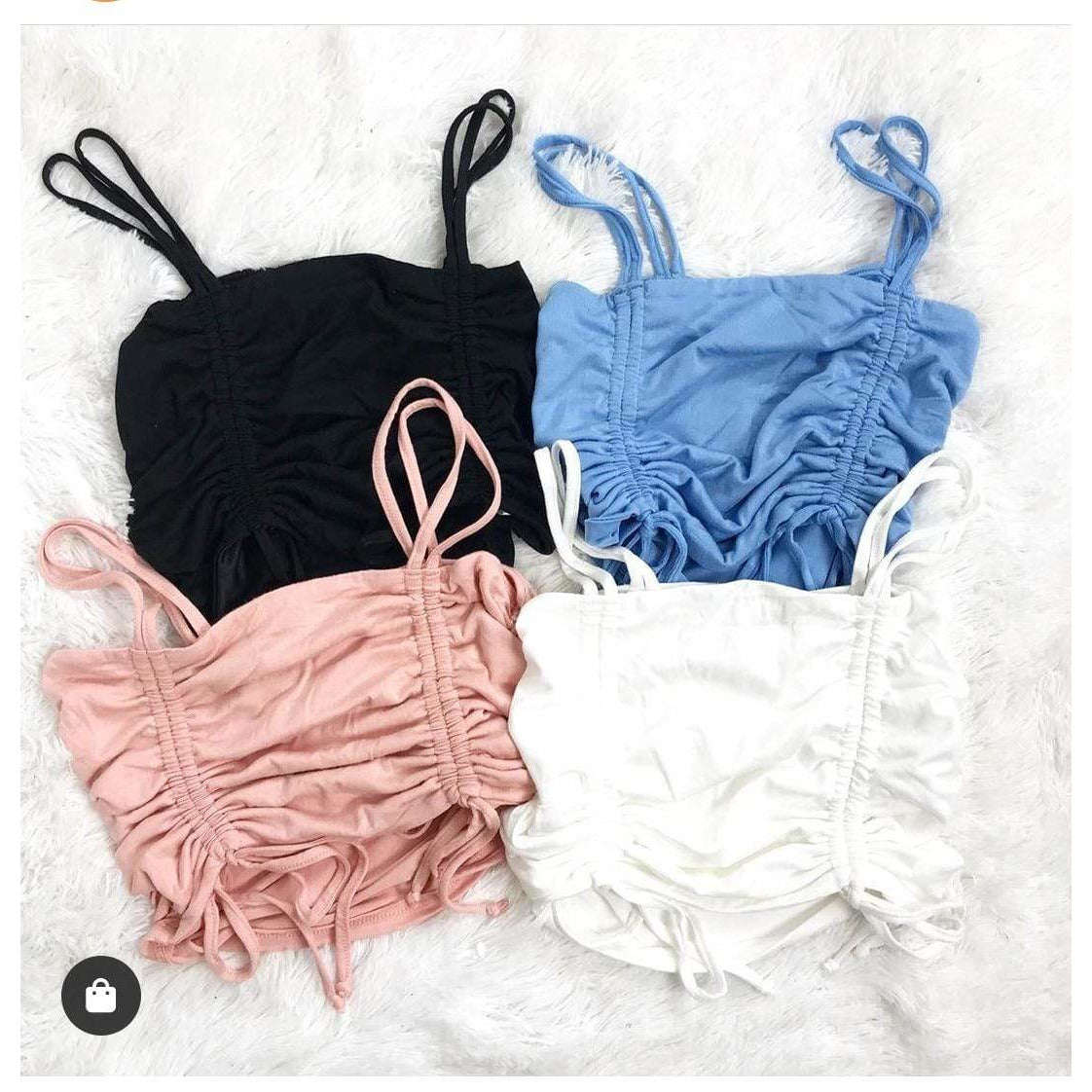 Solid Color Crop Top - LIGHT BLUE / L