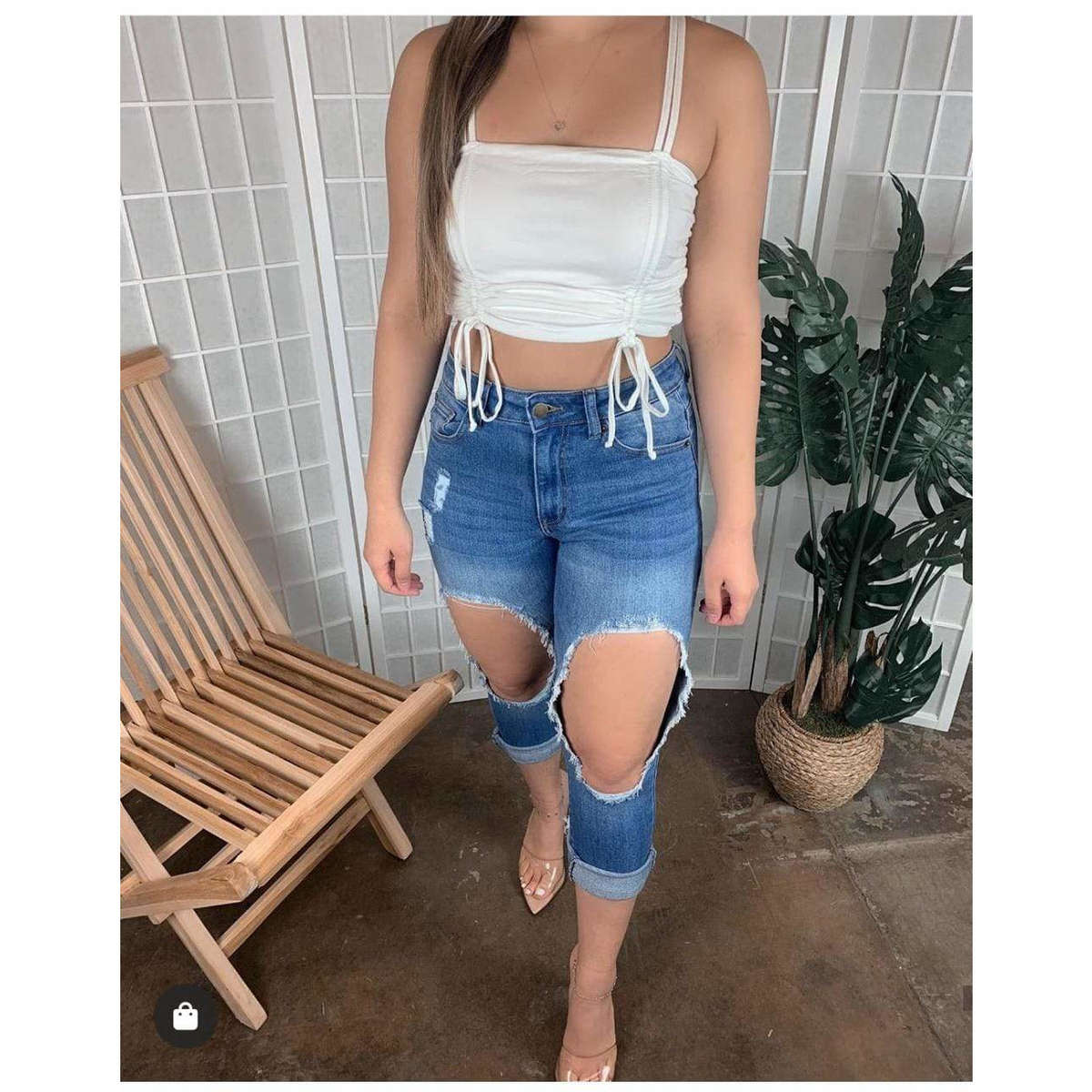 Solid Color Crop Top - LIGHT BLUE / L