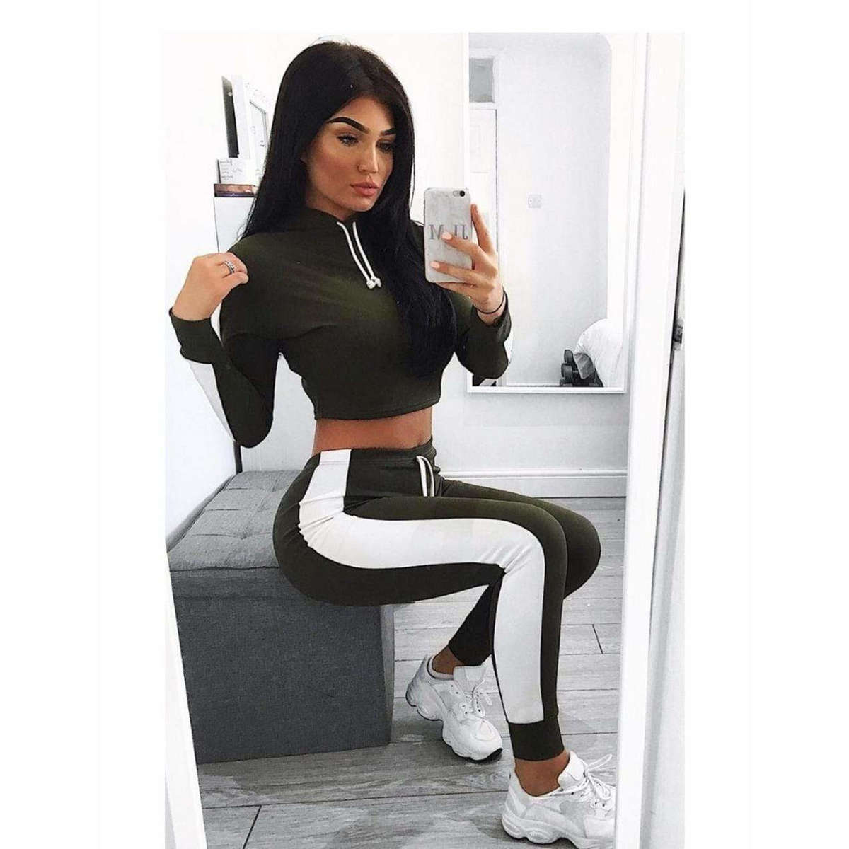 Vibe Tracksuit Set - GREEN / S