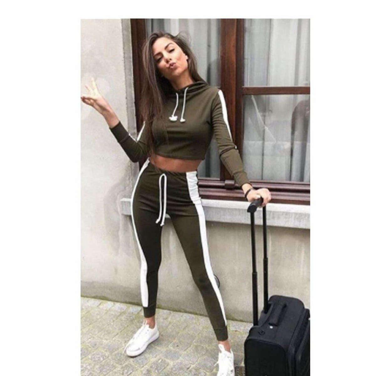 Vibe Tracksuit Set - GREEN / S