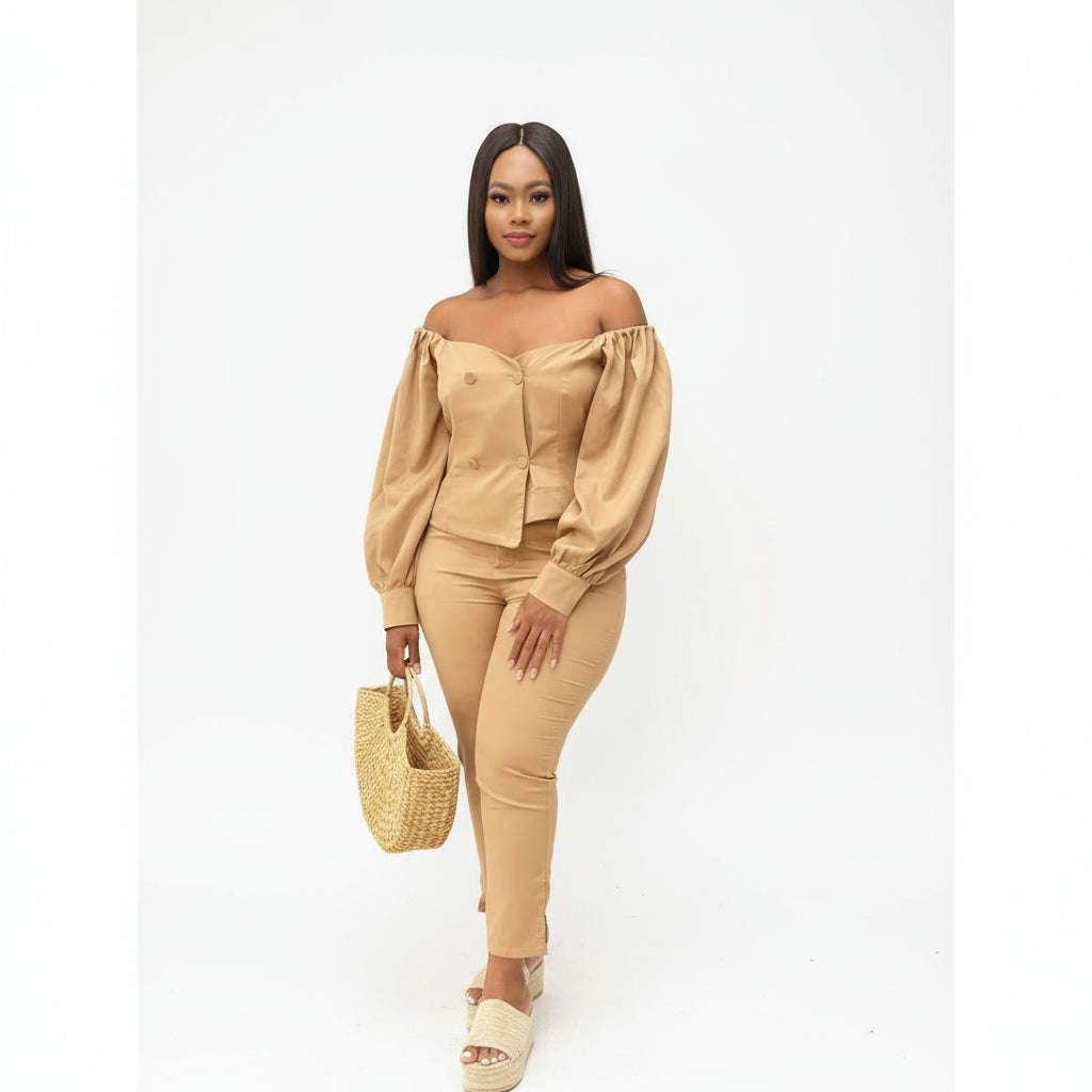 Off Shoulder Formal Suit